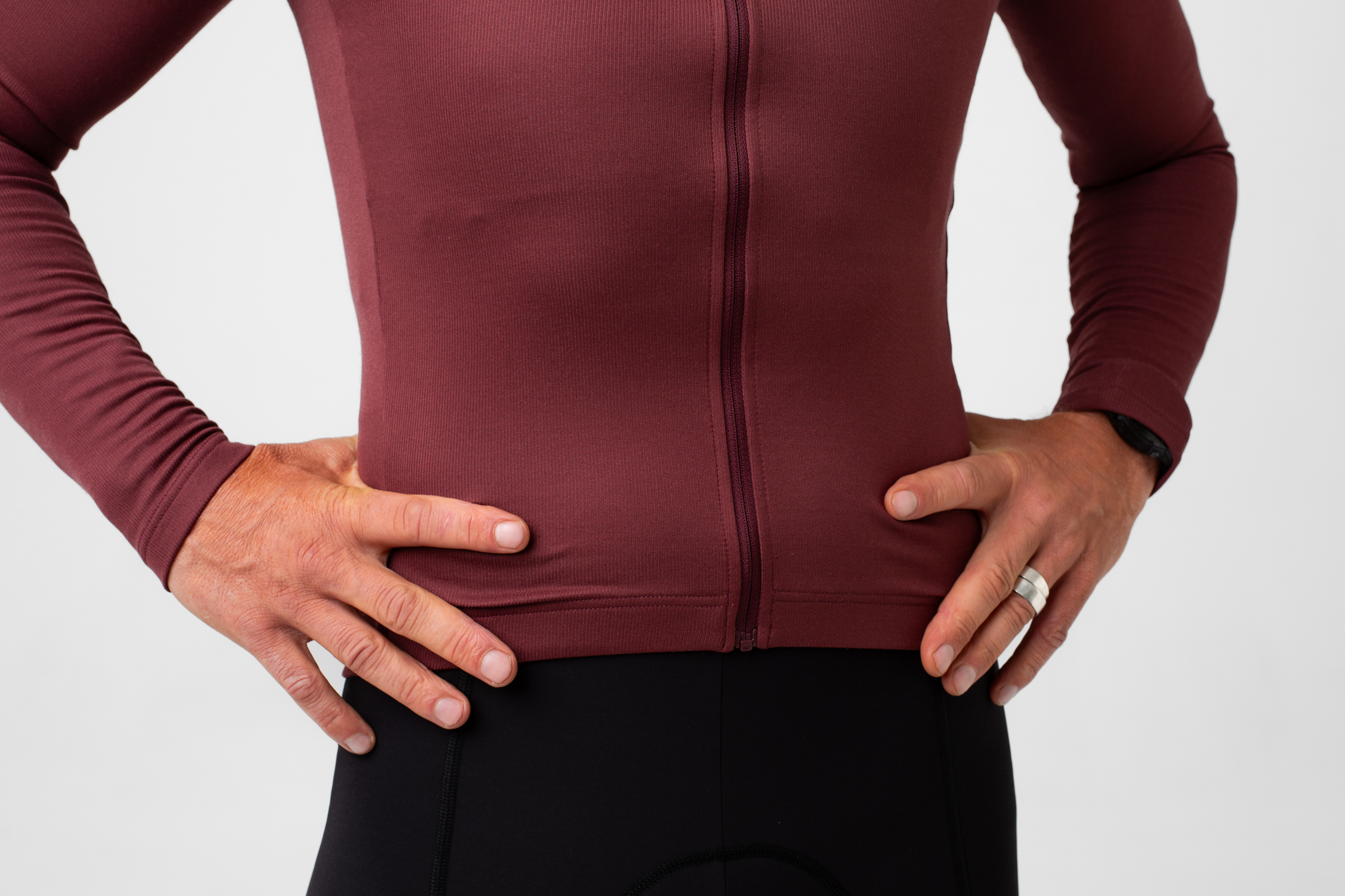 Signature Thermal Long Sleeve Jersey Red Mahogany
