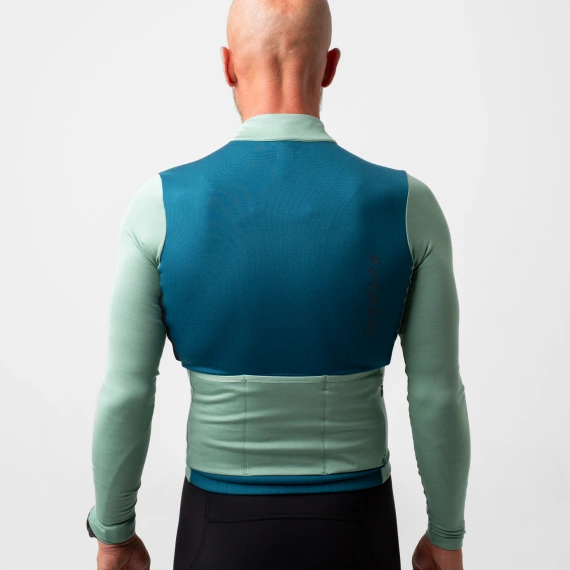 Patchwork Thermal Long Sleeve Jersey Blue Coral / Creme de Menthe