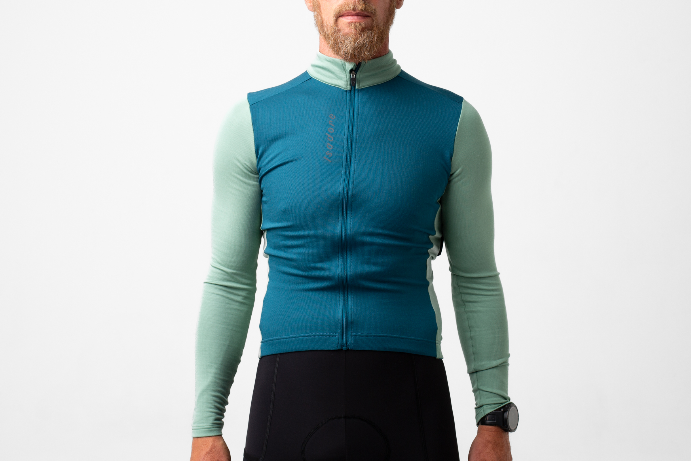 Patchwork Thermal Long Sleeve Jersey Blue Coral / Creme de Menthe