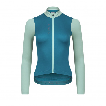 Women's Patchwork Thermal Long Sleeve Jersey Blue Coral / Creme de Menthe