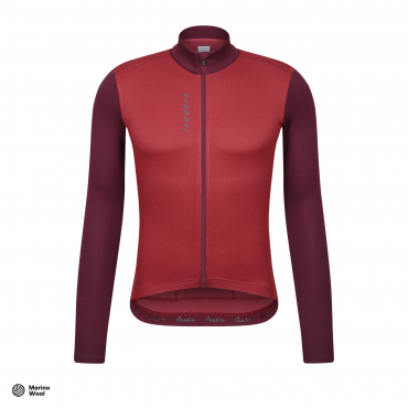 Patchwork Thermal Long Sleeve Jersey Ruby Wine / Fig