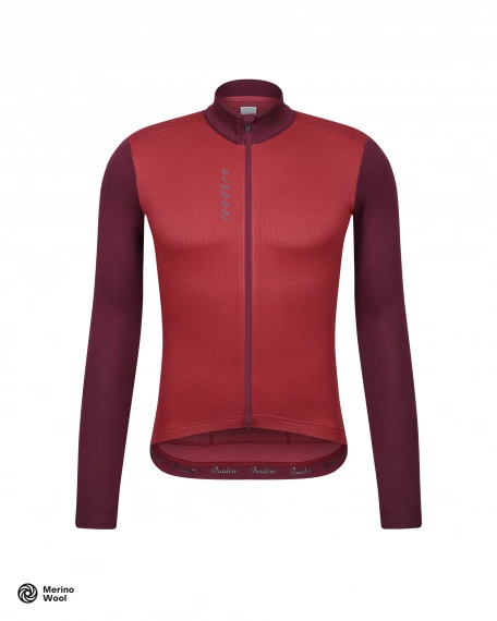 Patchwork Thermal Long Sleeve Jersey Ruby Wine / Fig