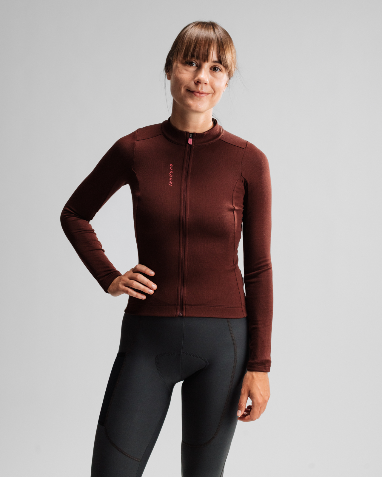 Women's Debut Merino Long Sleeve Jersey Bitter Chocolate
