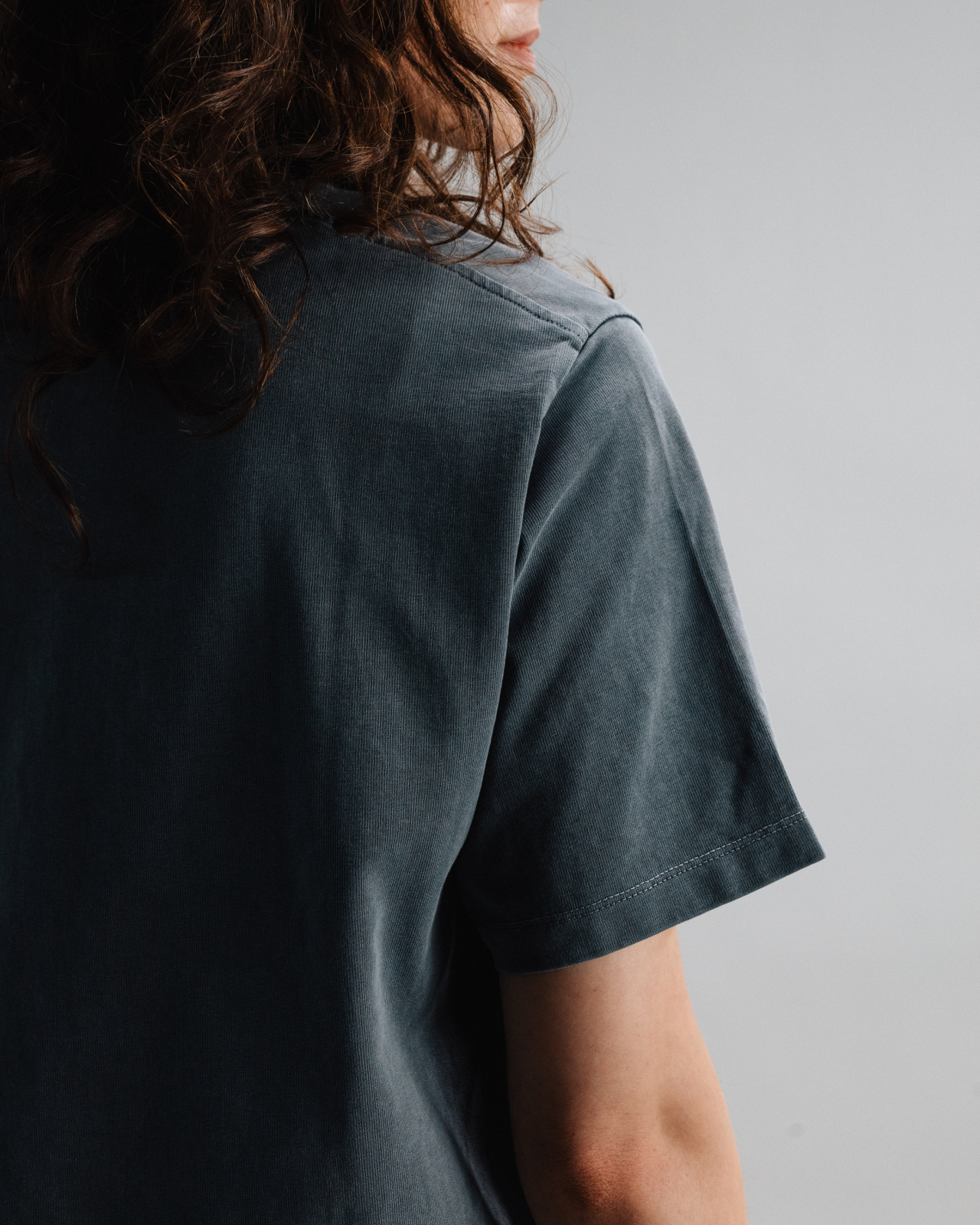 Heavy Cotton Cropped T-shirt Women Washed Black